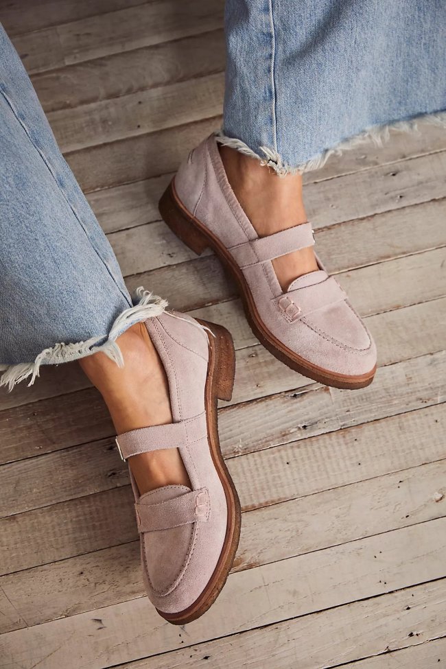 Handmade Leather Retro Flats Cross Straps MJ Loafers