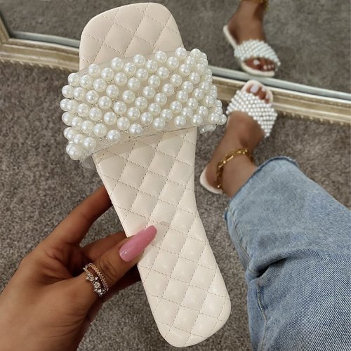 Women Summer Pearl Slippers