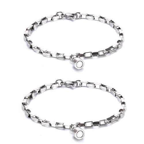 Silver Magnet Promise Bracelets For Couples