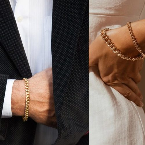 Gold Chain Couple Bracelet For Men Women