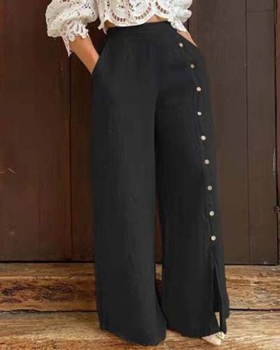 Casual Loose Single Breasted Pants
