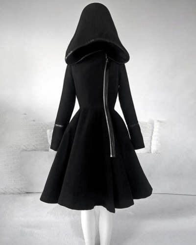 Black Panel Zip Dress