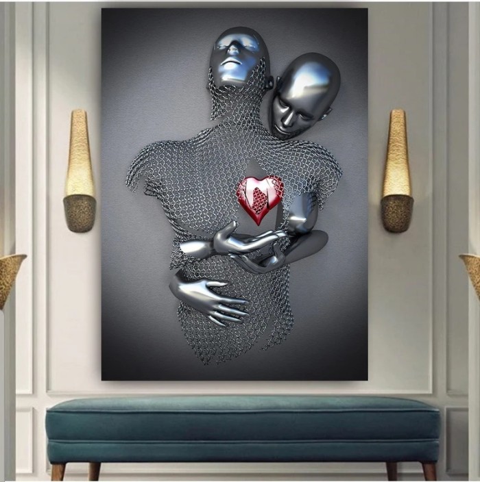 50% OFF- Love Heart Gray - 3D Art Wall