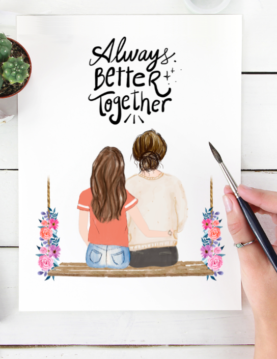 50% OFF Mother's Day Gift - Mother and Daughter Portrait