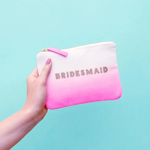 Bridesmaid Makeup Case - Bridesmaid Make-up Gift - Wedding Pouch - Bridal Party - Ombre Bridesmaid Pouch - Alphabet Bags
