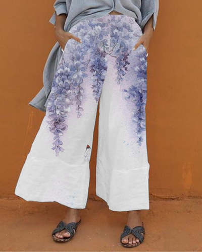 Floral Print Casual Hot Spring New Designer Women's Pants