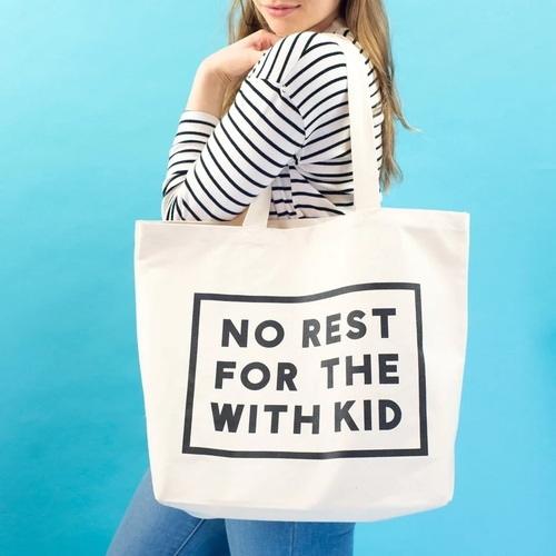 Mothers Tote - Nappy Bag - Weekender Bag - Canvas Grocery Bag - Canvas Shopper - Tote Bag for Mom - No Rest Big Canvas Bag - Alphabet Bags
