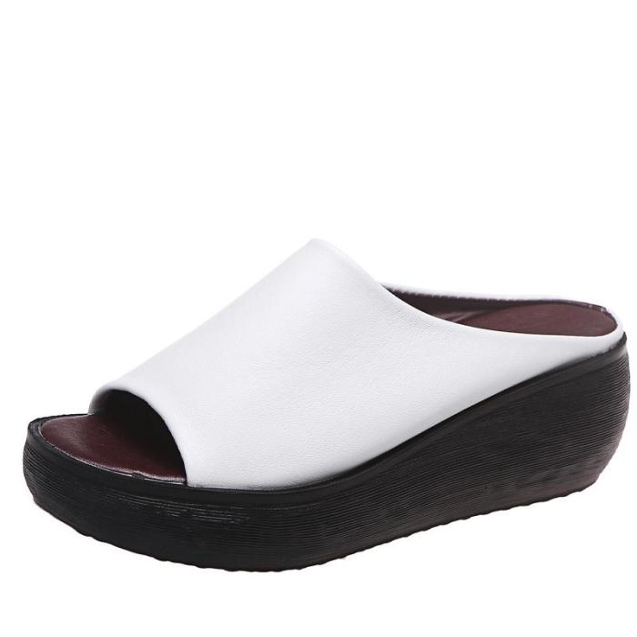 🎁BIG SALE 60% OFF🎁 Women's Casual Soft Comfortable Peep Toe Slip On Platform Heel Sandals
