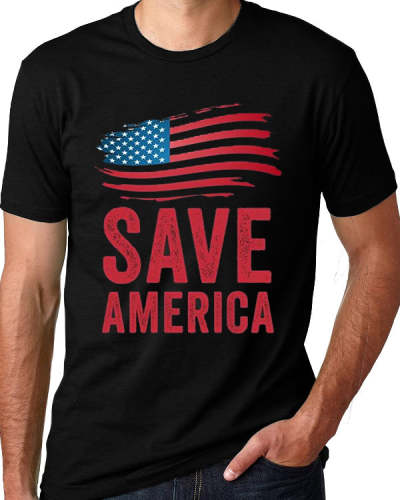 Men's SAVE AMERICA Print Casual Short Sleeve Printed T-Shirt