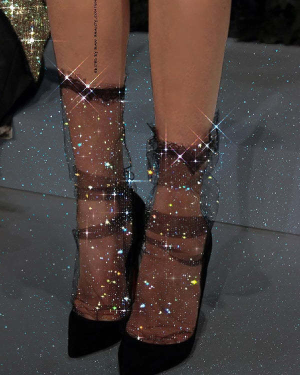 Women's Sexy Shiny Mesh Sheer Socks