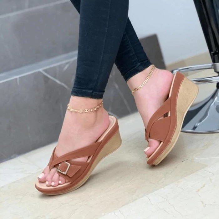 Women's Casual Toe Post Wedge Sandals