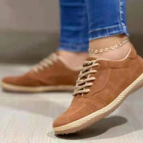 women's round toe lace-up casual shoes