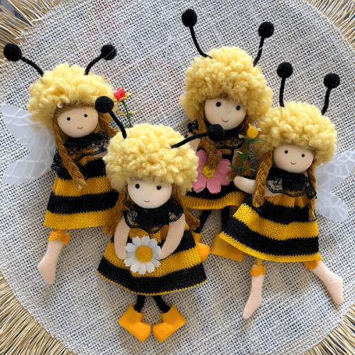 Handmade Spring Bee Ornaments