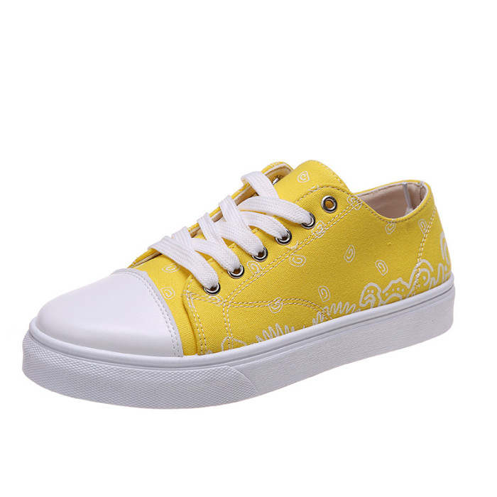Women's Low-Top Canvas Solid Color Casual Shoes