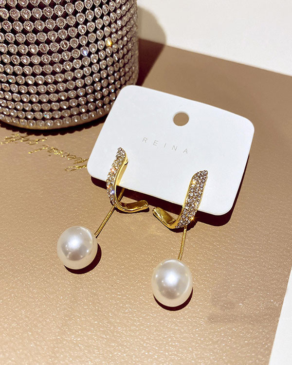Fashion Diamond Pearl Earrings