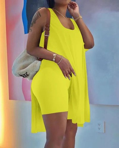 LAST DAY 50% OFF-💃Less Is More Set🔥2022 U-neck sleeveless dress& Shorts Set🔥