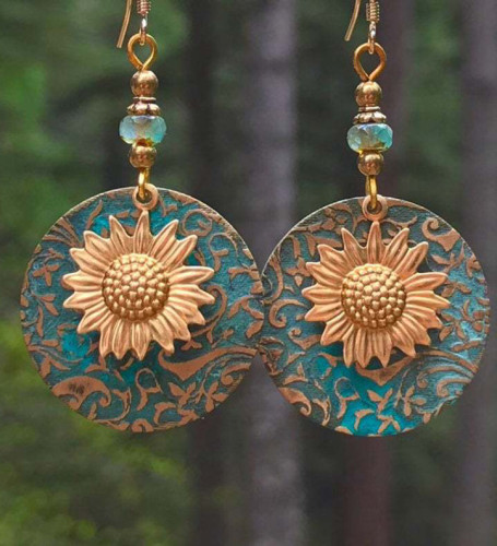 Sunflower Pattern Earrings