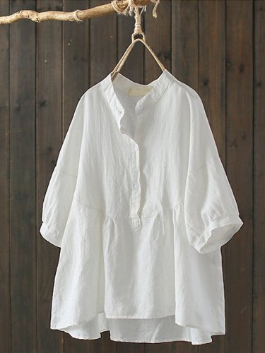 Women's Casual Loose Cotton Linen Shirt