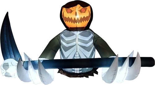 4ft Halloween Inflatable Ground Breaker Pumpkin Reaper