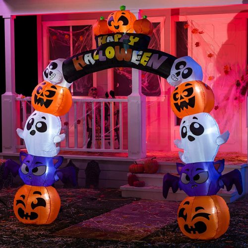 8 FT Tall Stack Character Pumpkin Archway Inflatable
