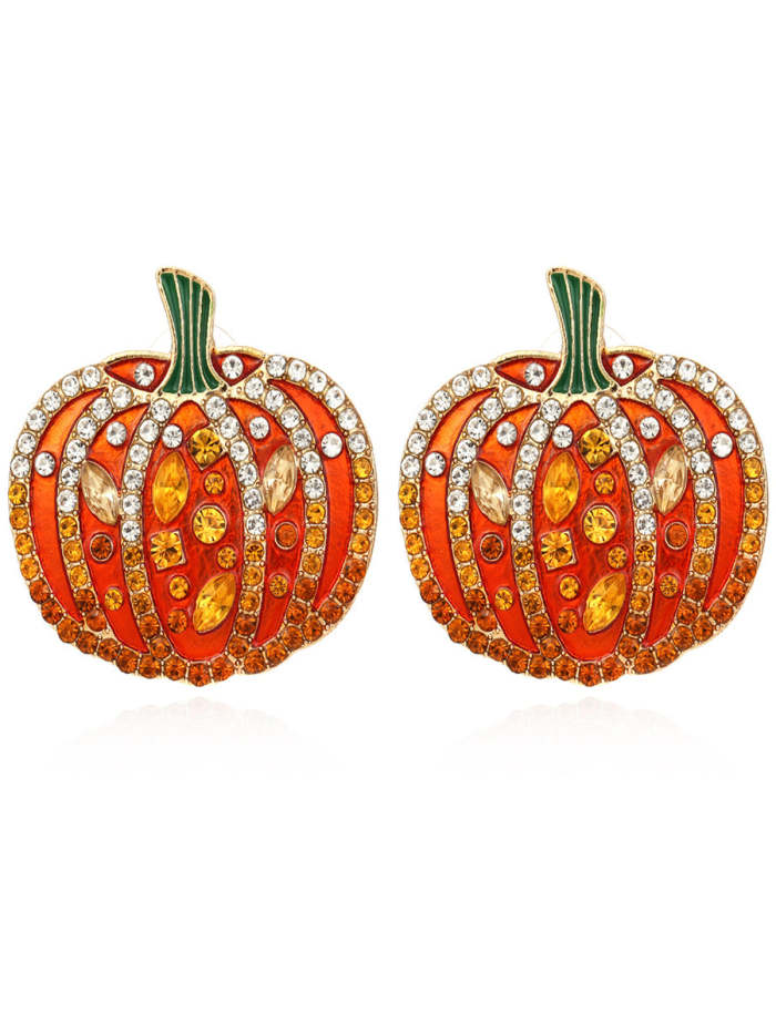 Vintage Funny Pumpkin Halloween Earrings