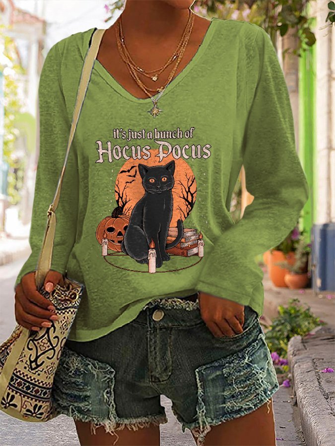 It'S Just A Bunch Of Hocus Pocus Long Sleeve Printed T-Shirt
