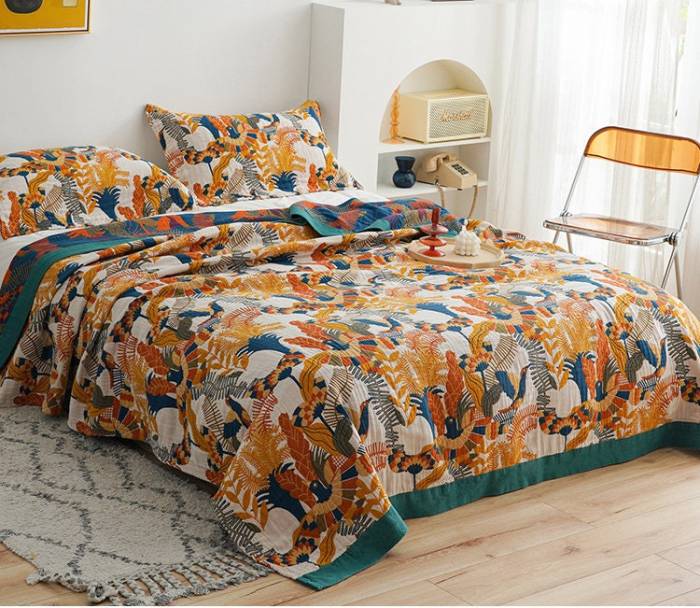 5 Layers Cotton Queen Throw Bed Cover 100% cotton Muslin Woven Sofa Throw Home Decor