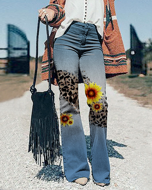 Women's Floral Print Jeans