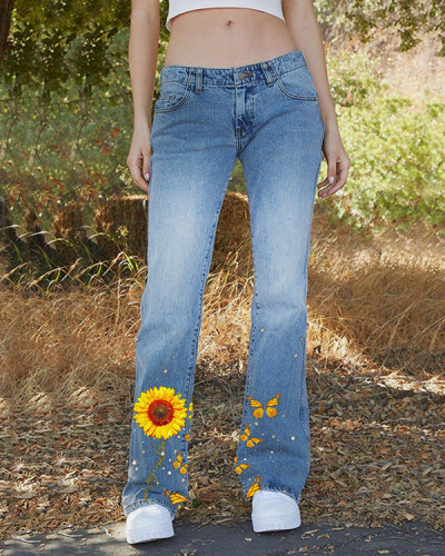 Women's Floral Print Jeans