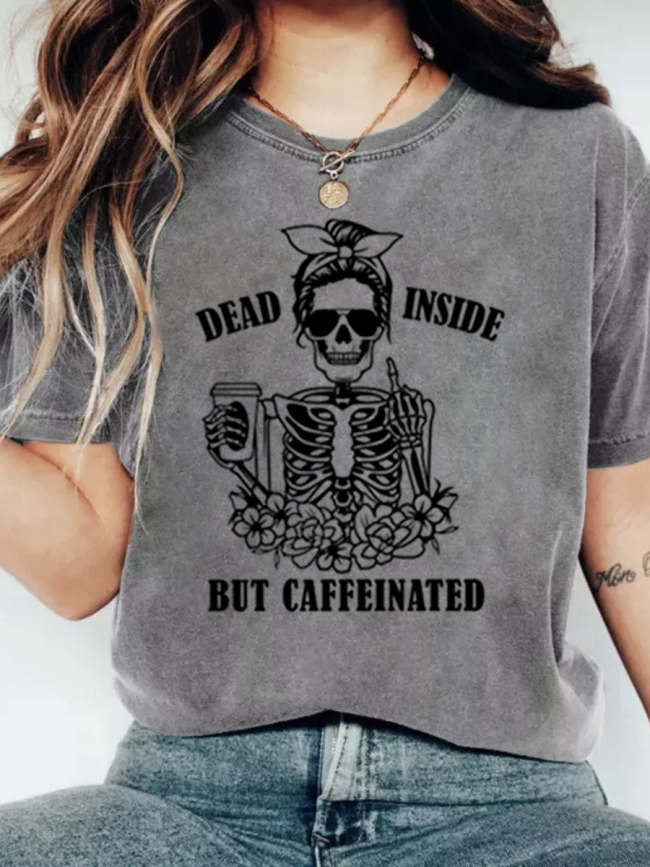 Dead Inside But Caffeinated Halloween T-shirt