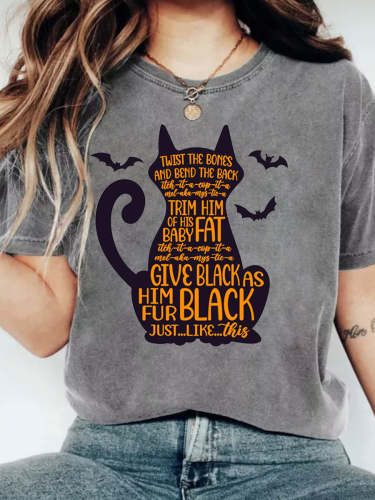 Hocus Pocus Cat Pattern Halloween T-shirt
