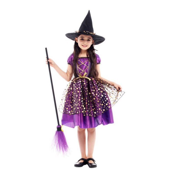 Umorden Child Kids Witch Costume Girls Halloween Purim Carnival Party Mardi Gras Fantasia Fancy Dress Cosplay
