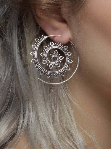 Vintage Mandala Inspired Spiral Earrings
