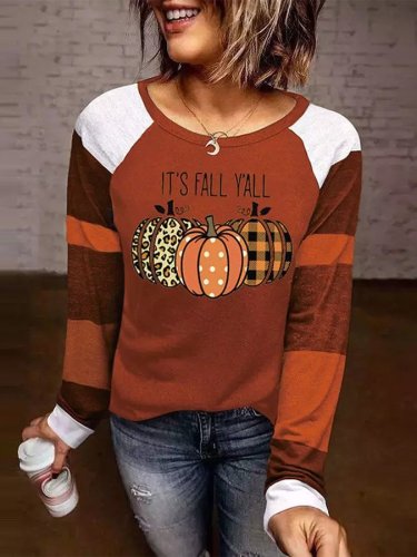 Fashion Patchwork Sequin Print Long Sleeve Top