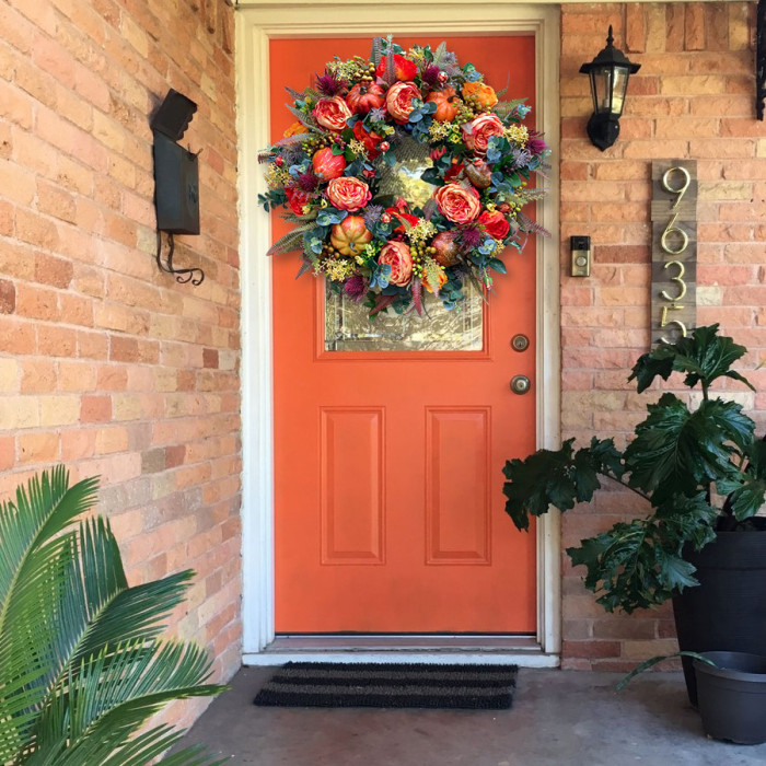 🔥Today 49% OFF🔥Fall Peony and Pumpkin Wreath - Year Round Wreath