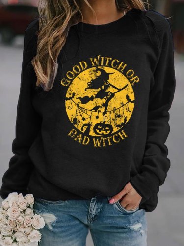 Good Witch Or Bad Witch Print Sweatshirt