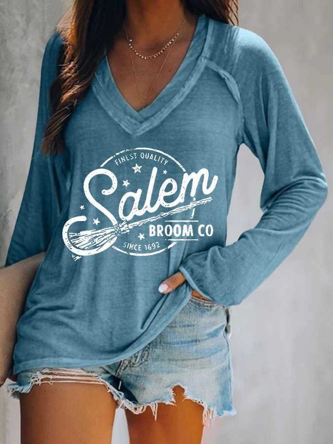 Salem Broom Company Since 1692  Print Long Sleeve T-Shirt