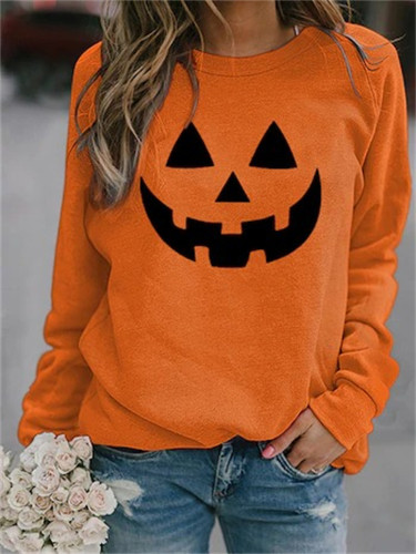 Halloween Jack O Lantern Face Sweatshirt