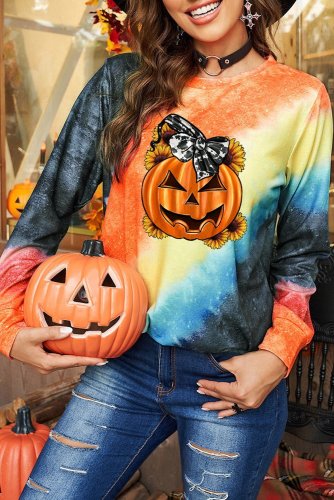 Women's Pumpkin Halloween Print Graphic Sweatshirt
