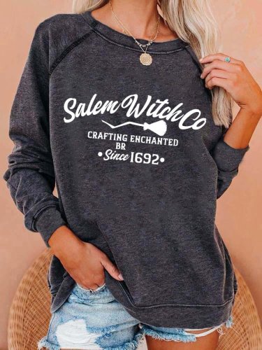 Women's Salem WitchCo Crafting Enchanted Since 169 Printed Casual Sweatshirt