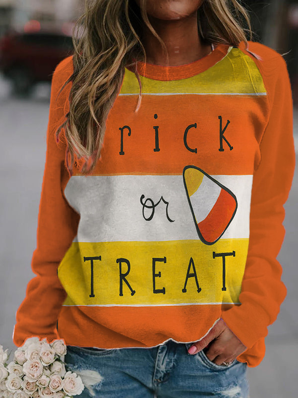 Halloween Trick Or Treat Candy Corn Sweatshirt