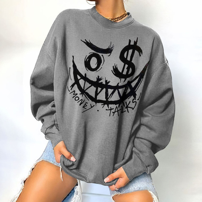 Money Talks Print Sweatshirt