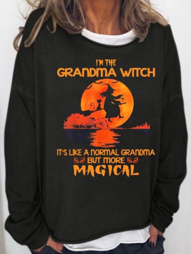 Women‘s I‘m  The Grandma Witch Print Casual Sweatshirt