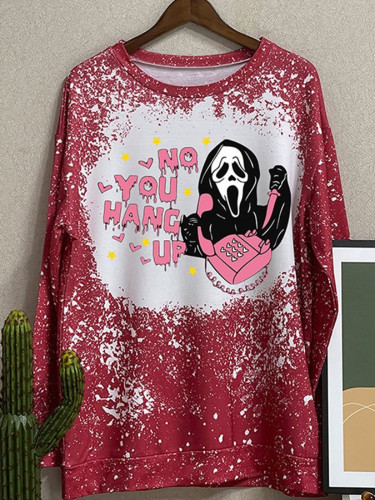 Halloween Fun Ghost Print Long Sleeve T Shirt