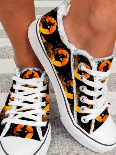 Witch Travel Graphic Canvas Shoes