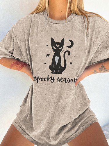 Spooky Season Print Short Sleeve T-Shirt