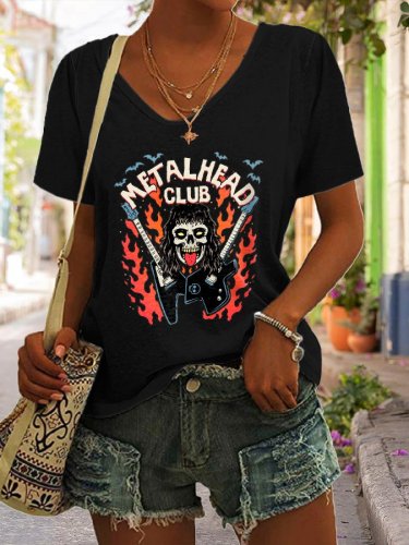 Vintage Metalhead Music Club Print T-Shirt