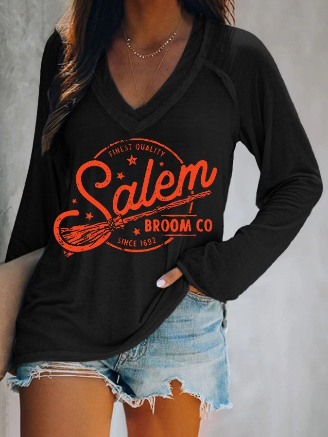 Salem Broom Company Since 1692  Print Long Sleeve T-Shirt