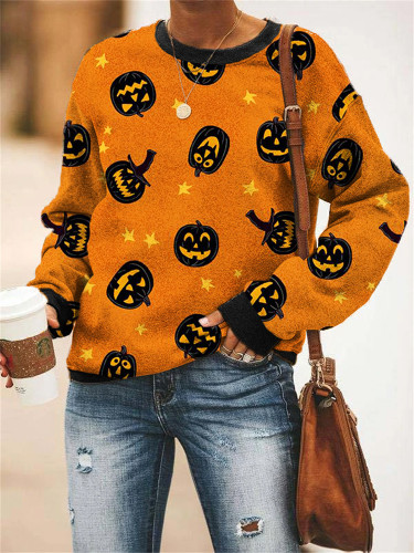 Halloween Jack O Lantern Pattern Sweatshirt