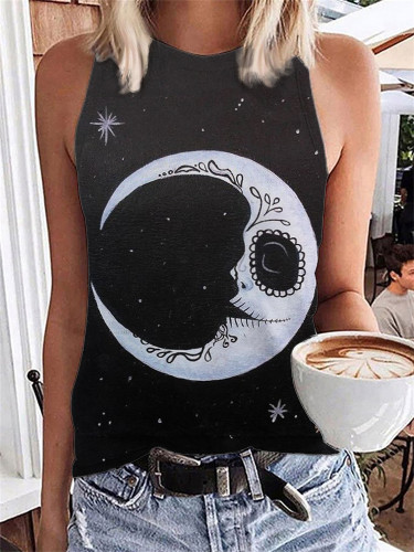 Day Of The Dead Moon Art Tank Top